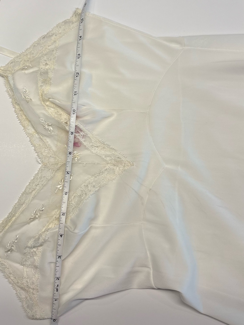 Miss Youth Form Vintage Slip Dress with White Lace Details from the 50s-60s - Picture 7 of 7